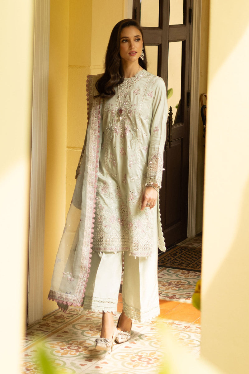 Maria B | Luxury Formals | SF-EF26-20-Green by Maria B - Designer Dress  - Type : Ladies Clothes - Available at Libayah - 100% Original 