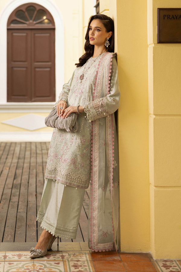 Maria B | Luxury Formals | SF-EF26-20-Green by Maria B - Designer Dress  - Type : Ladies Clothes - Available at Libayah - 100% Original 