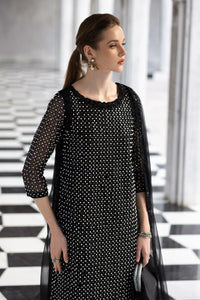 Maria B | Luxury Formals | SF-EF26-23-Black by Maria B - Designer Dress  - Type : Ladies Clothes - Available at Libayah - 100% Original 