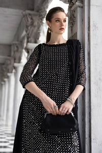 Maria B | Luxury Formals | SF-EF26-23-Black by Maria B - Designer Dress  - Type : Ladies Clothes - Available at Libayah - 100% Original 