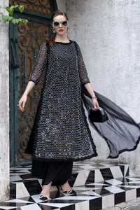 Maria B | Luxury Formals | SF-EF26-23-Black by Maria B - Designer Dress  - Type : Ladies Clothes - Available at Libayah - 100% Original 