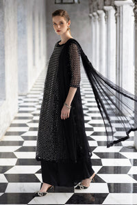 Maria B | Luxury Formals | SF-EF26-23-Black by Maria B - Designer Dress  - Type : Ladies Clothes - Available at Libayah - 100% Original 