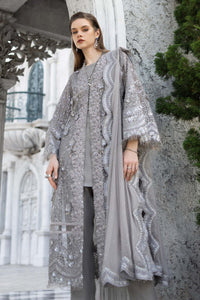 Maria B | Luxury Formals | SF-EF26-25-Grey by Maria B - Designer Dress  - Type : Ladies Clothes - Available at Libayah - 100% Original 