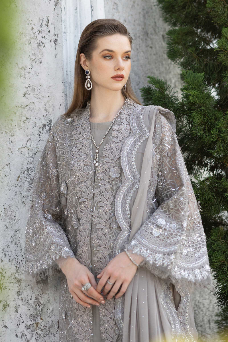 Maria B | Luxury Formals | SF-EF26-25-Grey by Maria B - Designer Dress  - Type : Ladies Clothes - Available at Libayah - 100% Original 