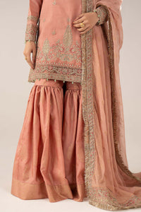 Maria B | Luxury Formals | SF-EF26-28-Peach by Maria B - Designer Dress  - Type : Ladies Clothes - Available at Libayah - 100% Original 