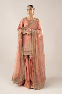 Maria B | Luxury Formals | SF-EF26-28-Peach by Maria B - Designer Dress  - Type : Ladies Clothes - Available at Libayah - 100% Original 