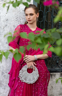 Maria B | Luxury Formals | SF-EF26-53-Fuchsia Pink by Maria B - Designer Dress  - Type : Ladies Clothes - Available at Libayah - 100% Original 
