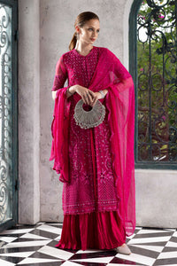Maria B | Luxury Formals | SF-EF26-53-Fuchsia Pink by Maria B - Designer Dress  - Type : Ladies Clothes - Available at Libayah - 100% Original 