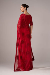 Maria B | Luxury Formals | SF-EF26-56-Red by Maria B - Designer Dress  - Type : Ladies Clothes - Available at Libayah - 100% Original 