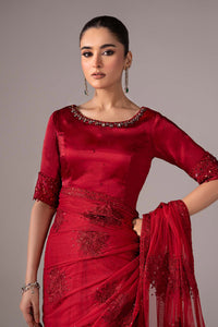 Maria B | Luxury Formals | SF-EF26-56-Red by Maria B - Designer Dress  - Type : Ladies Clothes - Available at Libayah - 100% Original 