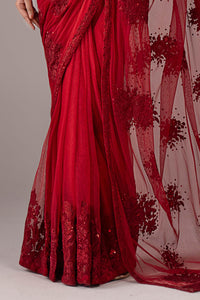 Maria B | Luxury Formals | SF-EF26-56-Red by Maria B - Designer Dress  - Type : Ladies Clothes - Available at Libayah - 100% Original 