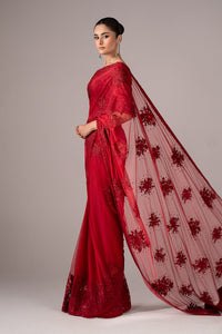 Maria B | Luxury Formals | SF-EF26-56-Red by Maria B - Designer Dress  - Type : Ladies Clothes - Available at Libayah - 100% Original 