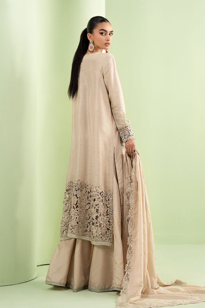 Maria B | Luxury Formals | SF-EF26-63-BEIGE by Maria B - Designer Dress  - Type : Ladies Clothes - Available at Libayah - 100% Original 