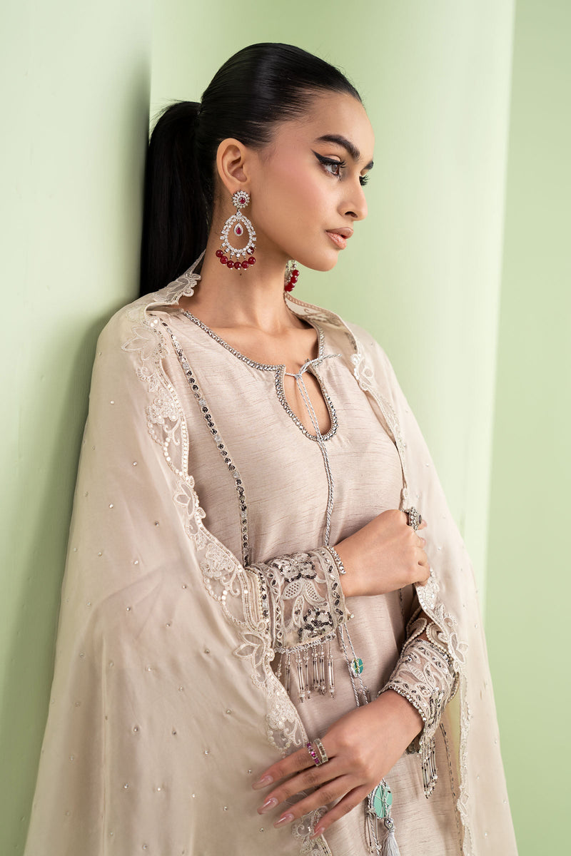 Maria B | Luxury Formals | SF-EF26-63-BEIGE by Maria B - Designer Dress  - Type : Ladies Clothes - Available at Libayah - 100% Original 