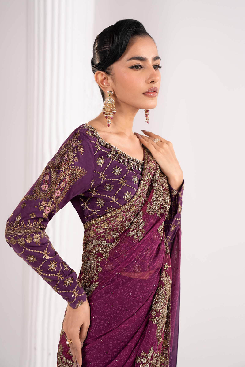 Maria B | Luxury Formals | SF-EF26-67-Purple by Maria B - Designer Dress  - Type : Ladies Clothes - Available at Libayah - 100% Original 
