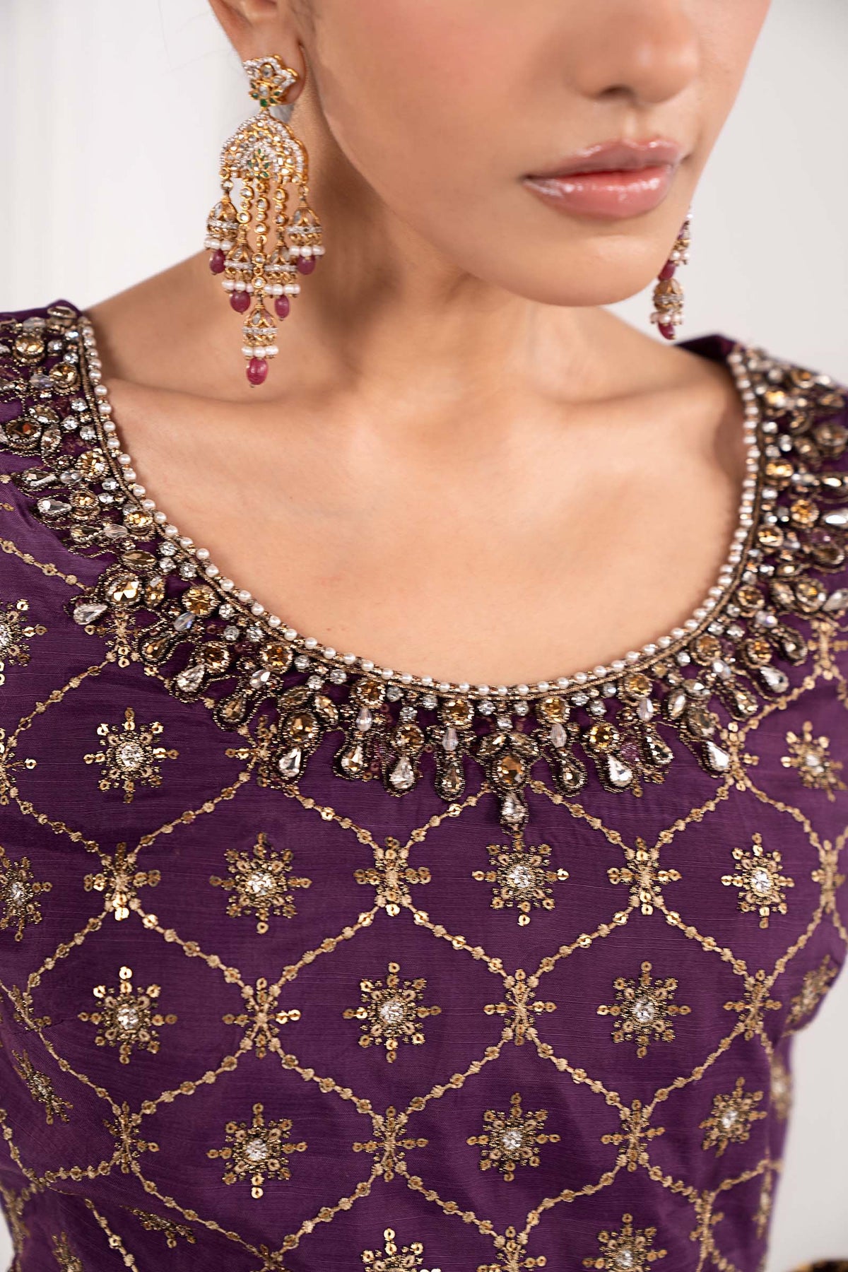 Maria B | Luxury Formals | SF-EF26-67-Purple by Maria B - Designer Dress  - Type : Ladies Clothes - Available at Libayah - 100% Original 