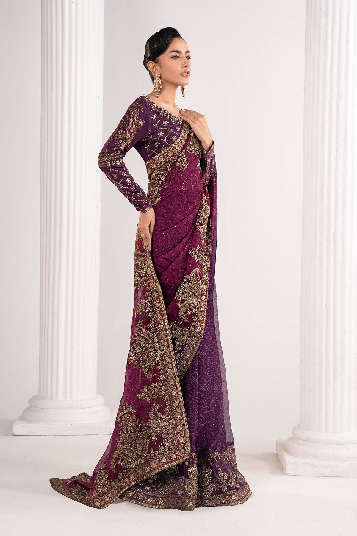 Maria B | Luxury Formals | SF-EF26-67-Purple by Maria B - Designer Dress  - Type : Ladies Clothes - Available at Libayah - 100% Original 