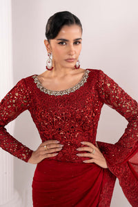 Maria B | Luxury Formals | SF-EF26-70-Red by Maria B - Designer Dress  - Type : Ladies Clothes - Available at Libayah - 100% Original 