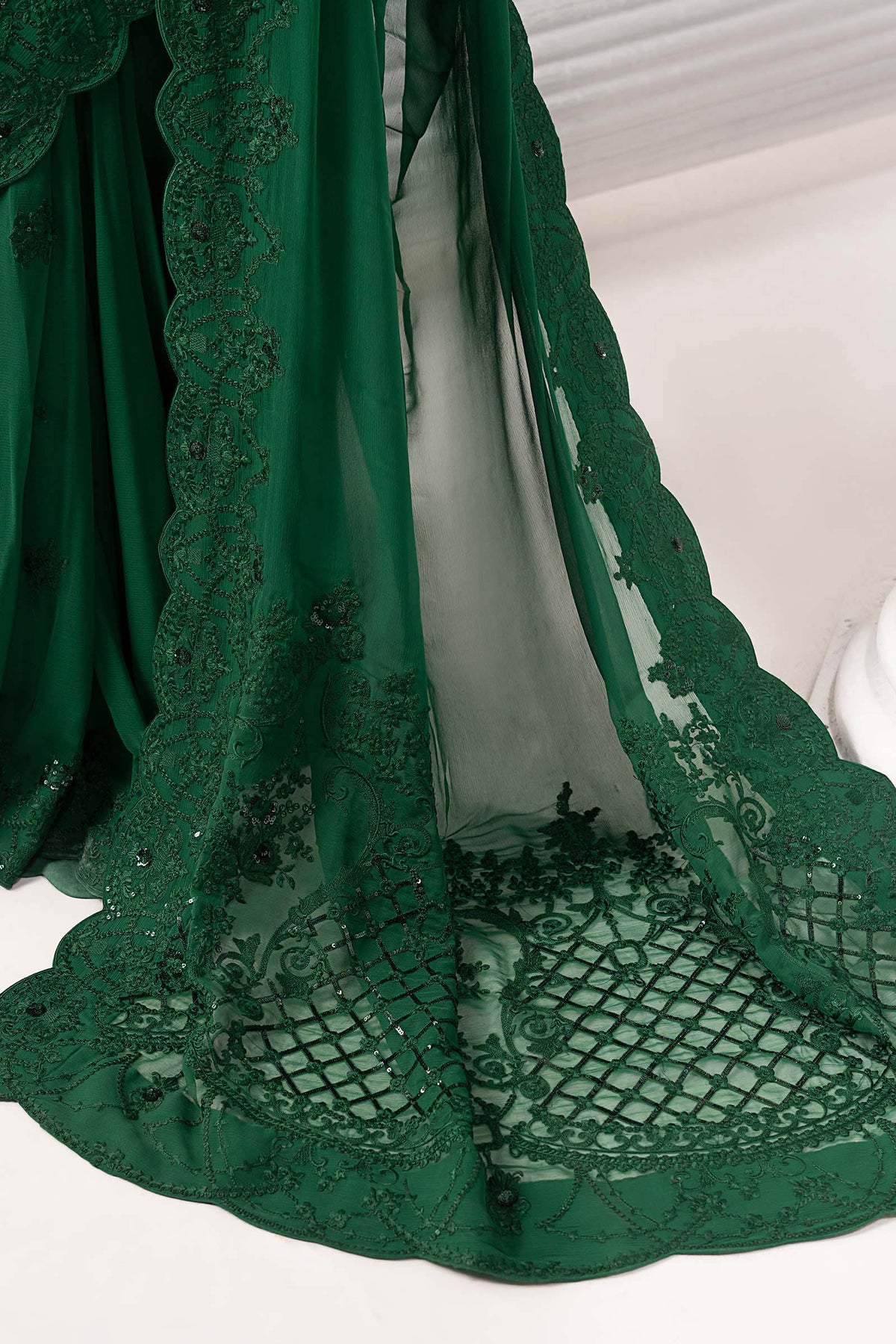 Maria B | Luxury Formals | SF-EF26-73-Green by Maria B - Designer Dress  - Type : Ladies Clothes - Available at Libayah - 100% Original 