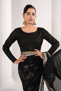 Maria B | Luxury Formals | SF-EF26-74-Black by Maria B - Designer Dress  - Type : Ladies Clothes - Available at Libayah - 100% Original 