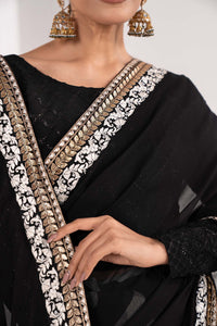 Maria B | Luxury Formals | SF-EF26-74-Black by Maria B - Designer Dress  - Type : Ladies Clothes - Available at Libayah - 100% Original 