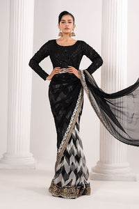 Maria B | Luxury Formals | SF-EF26-74-Black by Maria B - Designer Dress  - Type : Ladies Clothes - Available at Libayah - 100% Original 