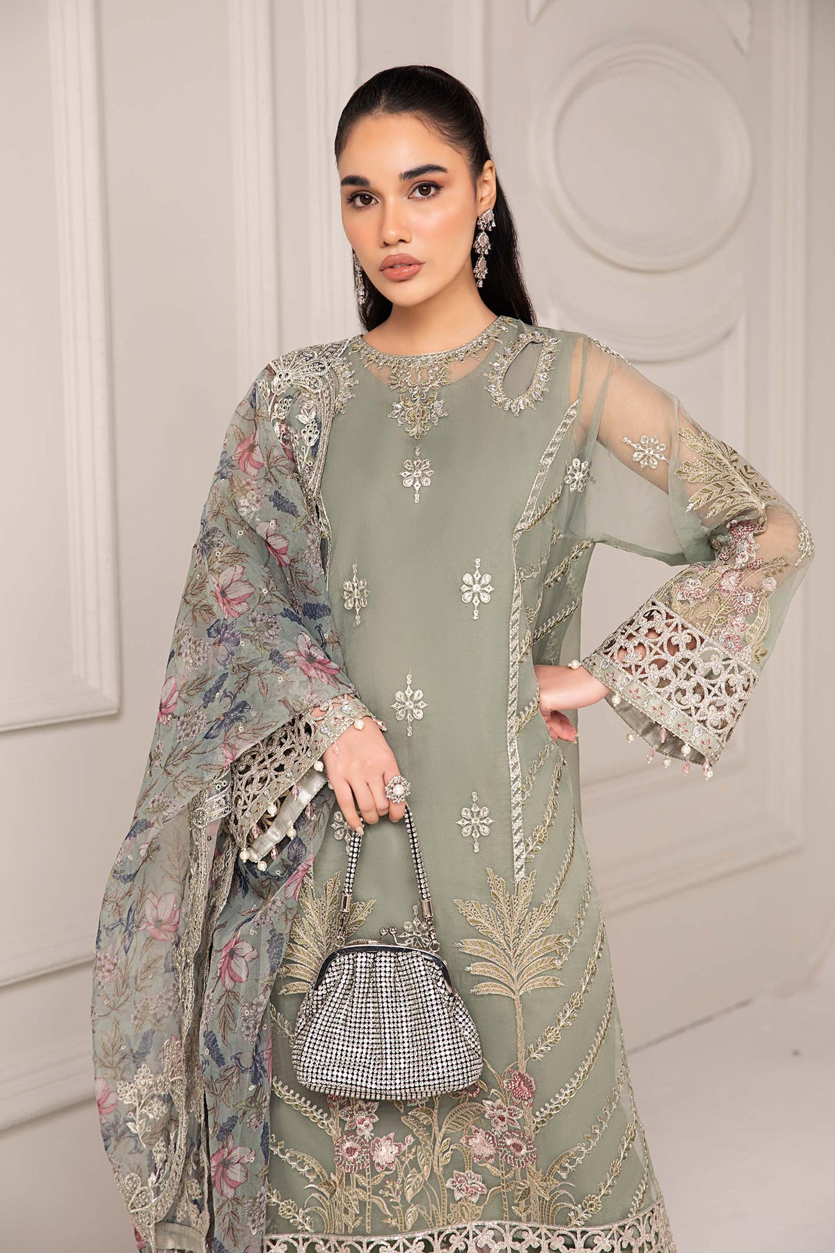 Maria B | Pre Fall Dresses | 3 Piece Embroidered Organza Suit TT by Maria B - Designer Dress  - Type : Ladies Clothes - Available at Libayah - 100% Original 
