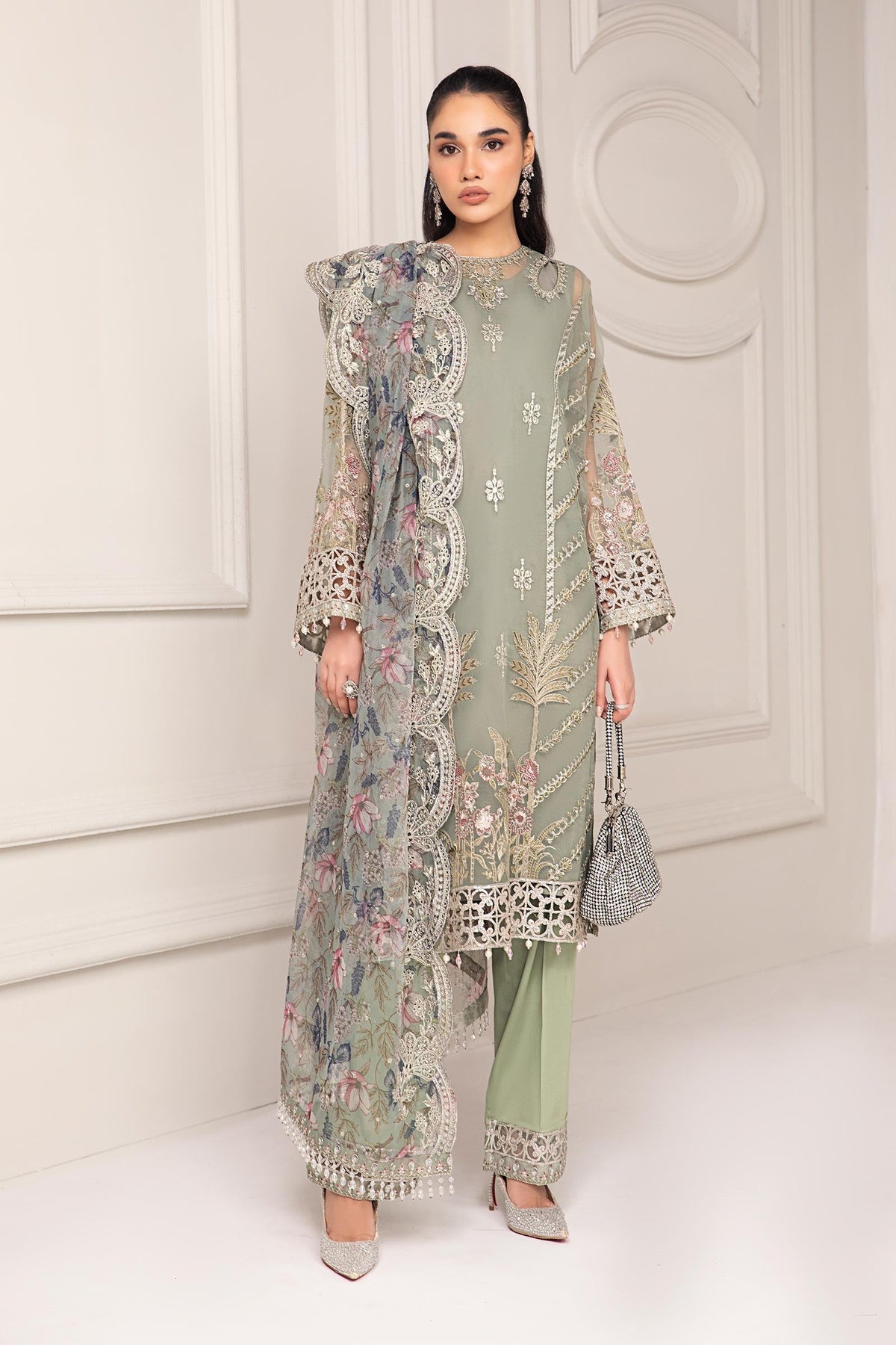 Maria B | Pre Fall Dresses | 3 Piece Embroidered Organza Suit TT by Maria B - Designer Dress  - Type : Ladies Clothes - Available at Libayah - 100% Original 