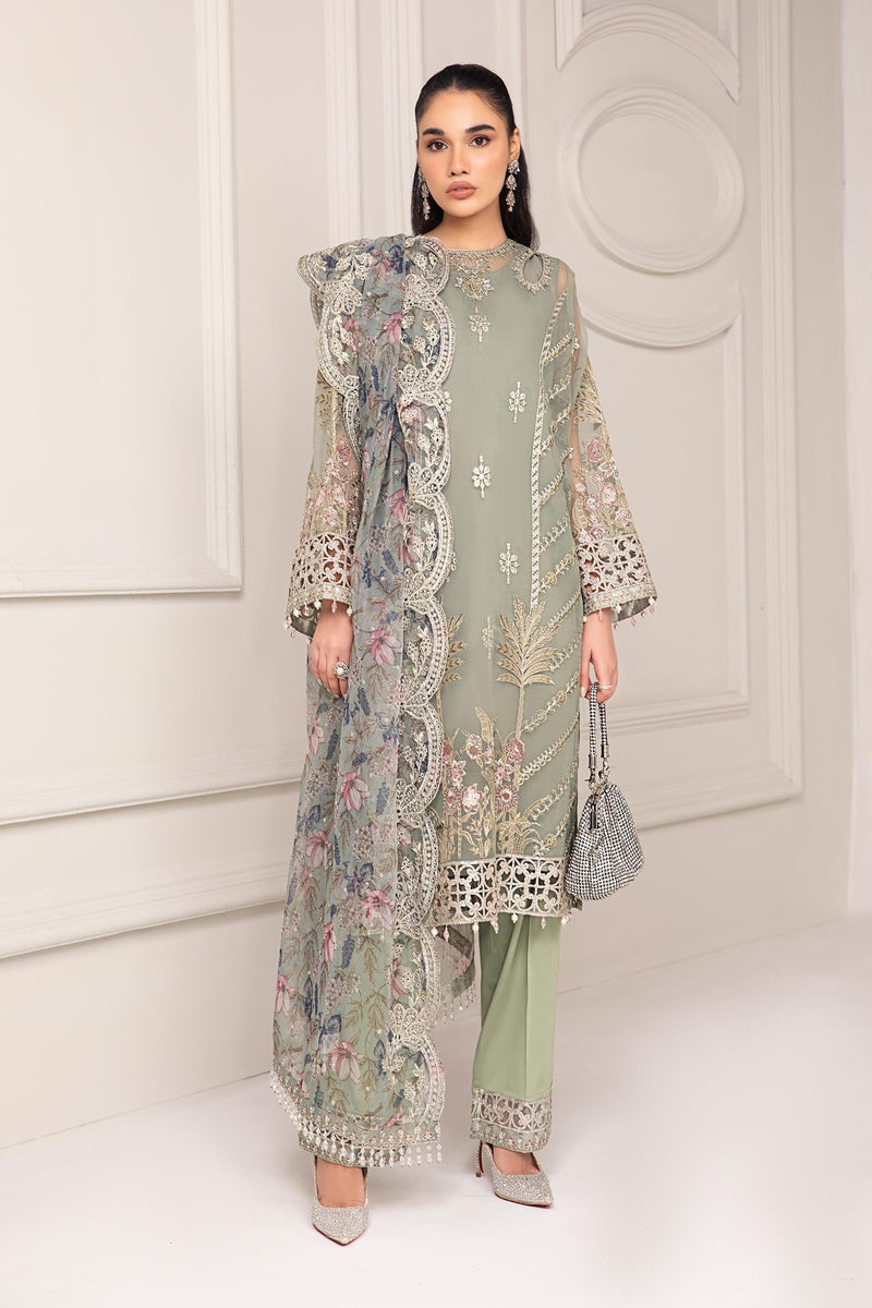 Maria B | Pre Fall Dresses | 3 Piece Embroidered Organza Suit TT by Maria B - Designer Dress  - Type : Ladies Clothes - Available at Libayah - 100% Original 