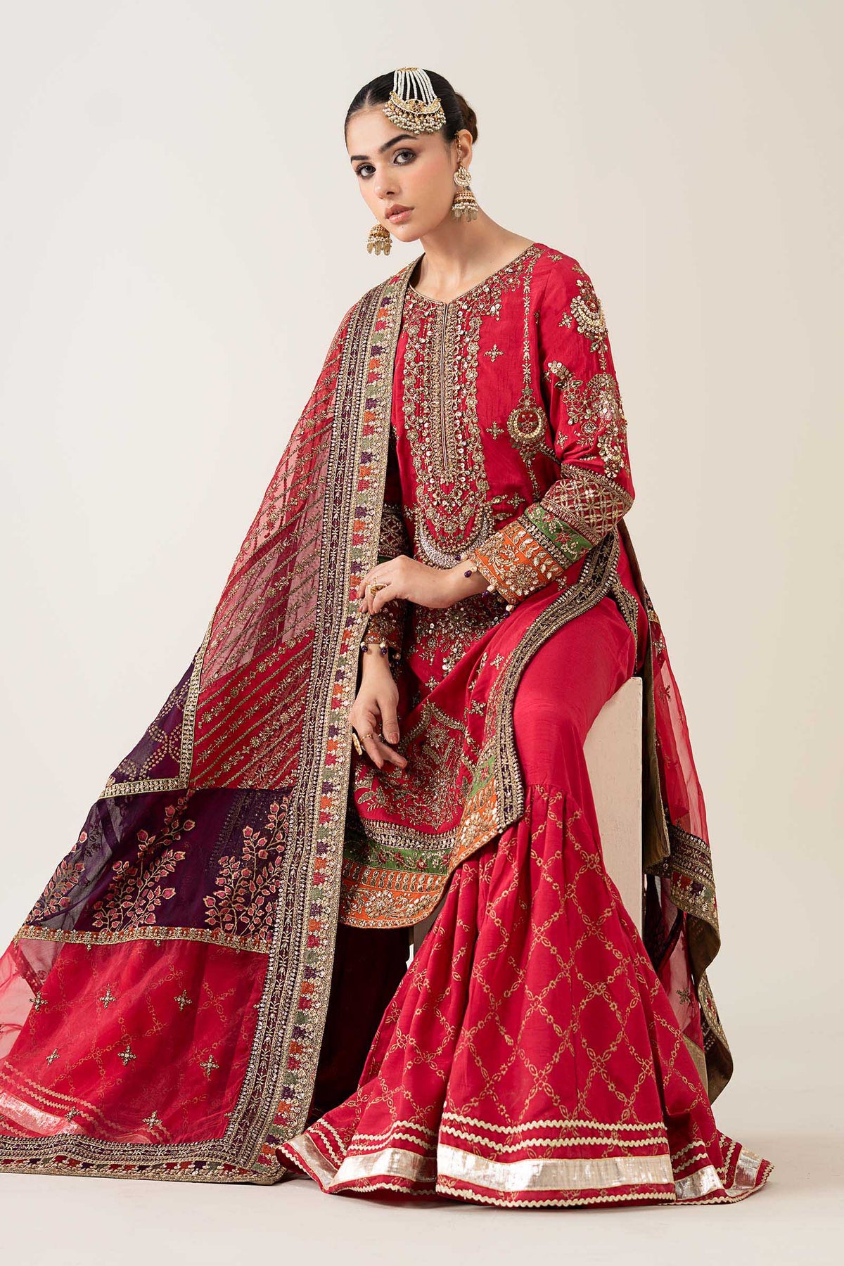 Maria B | Pre Fall 25 | Bamber Raw Silk Suit 14 by Maria B - Designer Dress  - Type : Ladies Clothes - Available at Libayah - 100% Original 