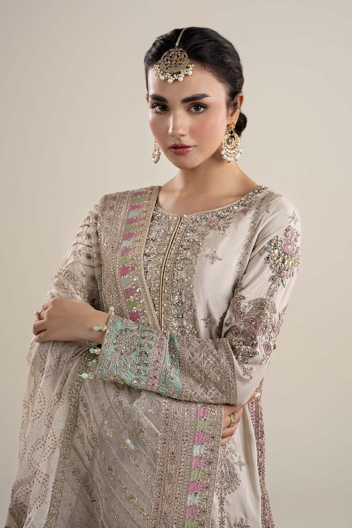 Maria B | Pre Fall Dresses | 3 Piece Embroidered Bamber Raw Silk Suit HH by Maria B - Designer Dress  - Type : Ladies Clothes - Available at Libayah - 100% Original 