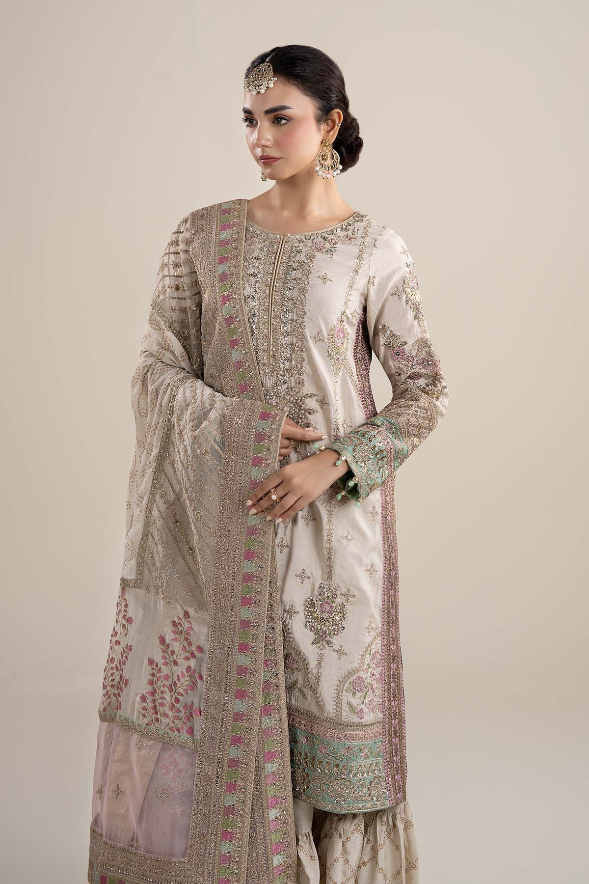 Maria B | Pre Fall Dresses | 3 Piece Embroidered Bamber Raw Silk Suit HH by Maria B - Designer Dress  - Type : Ladies Clothes - Available at Libayah - 100% Original 