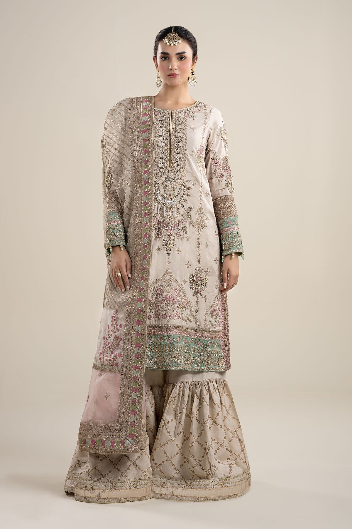 Maria B | Pre Fall Dresses | 3 Piece Embroidered Bamber Raw Silk Suit HH by Maria B - Designer Dress  - Type : Ladies Clothes - Available at Libayah - 100% Original 