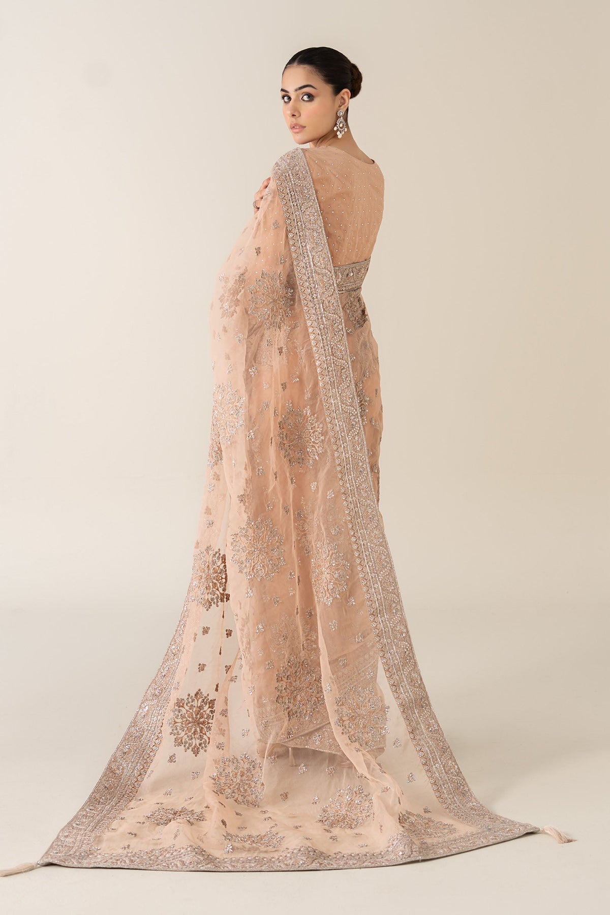 Maria B | Pre Fall 25 | Organza Saree 09 by Maria B - Designer Dress  - Type : Ladies Clothes - Available at Libayah - 100% Original 