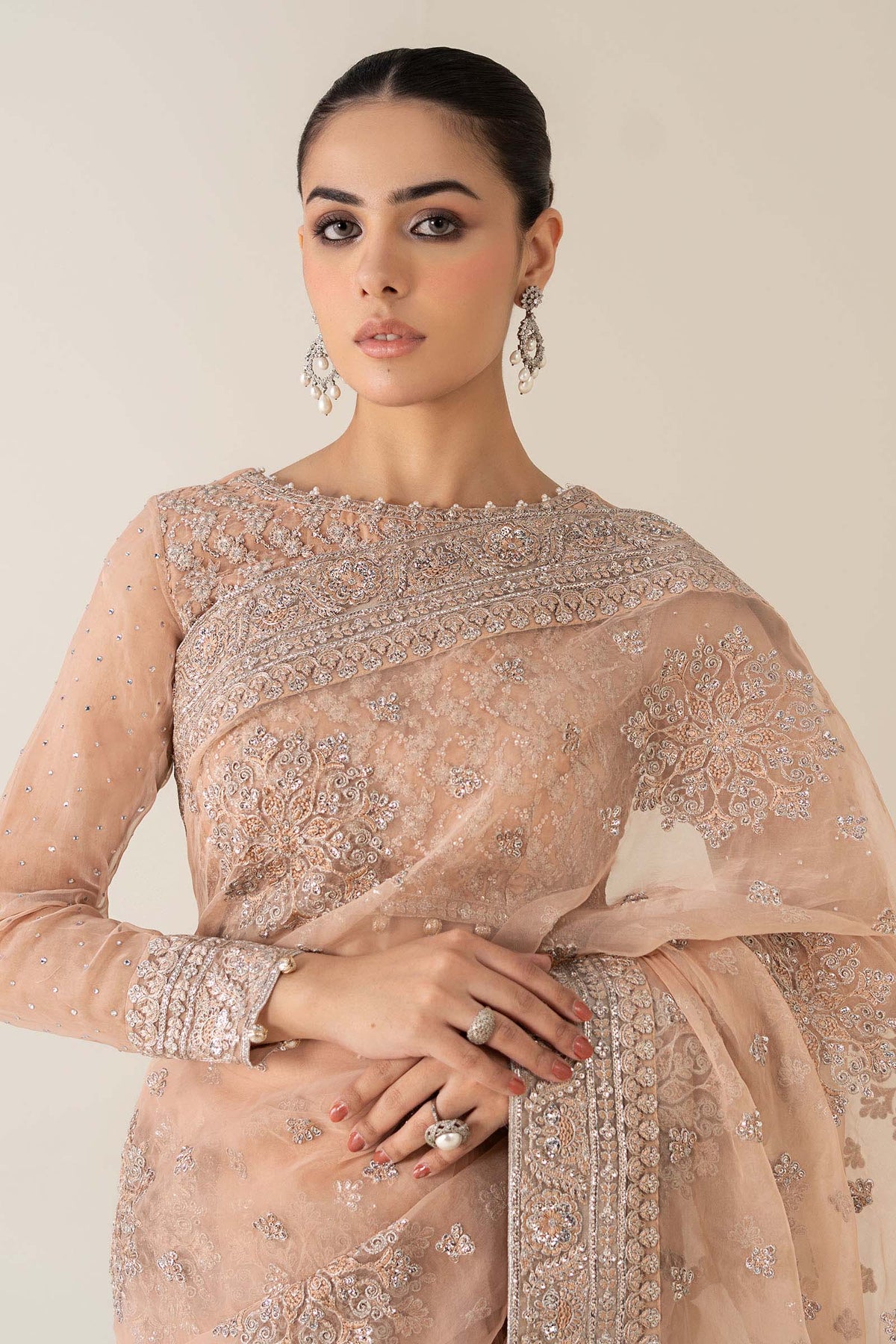 Maria B | Pre Fall 25 | Organza Saree 09 by Maria B - Designer Dress  - Type : Ladies Clothes - Available at Libayah - 100% Original 