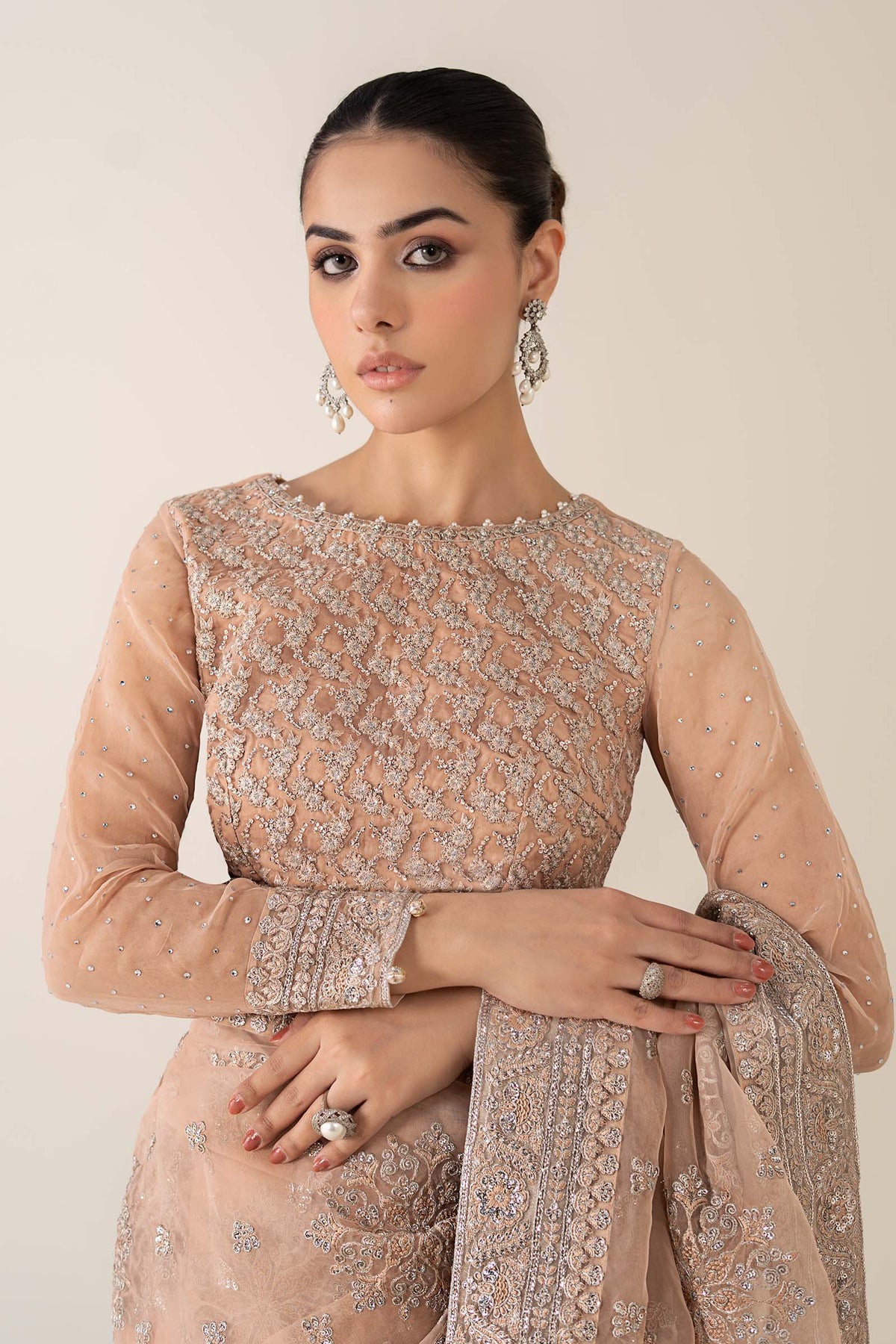 Maria B | Pre Fall 25 | Organza Saree 09 by Maria B - Designer Dress  - Type : Ladies Clothes - Available at Libayah - 100% Original 