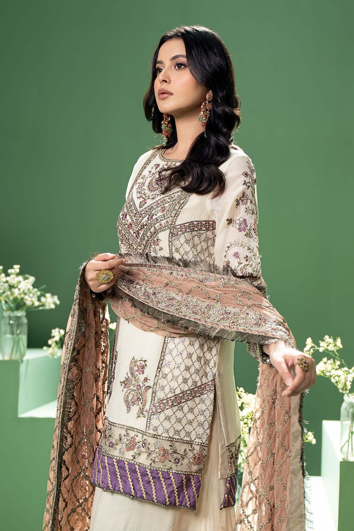 Maria B | Formal Wears | SF-W24-45 by Maria B - Designer Dress - Type: Formal - Available at Libayah - 100% Original