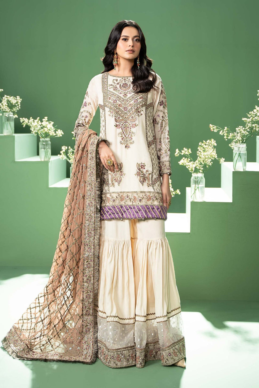 Maria B | Formal Wears | SF-W24-45 by Maria B - Designer Dress - Type: Formal - Available at Libayah - 100% Original