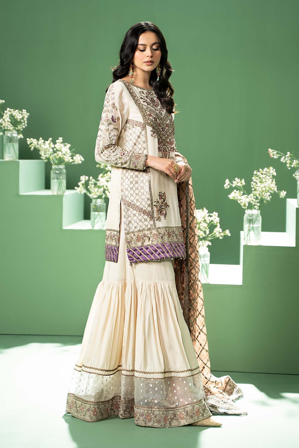 Maria B | Formal Wears | SF-W24-45 by Maria B - Designer Dress - Type: Formal - Available at Libayah - 100% Original