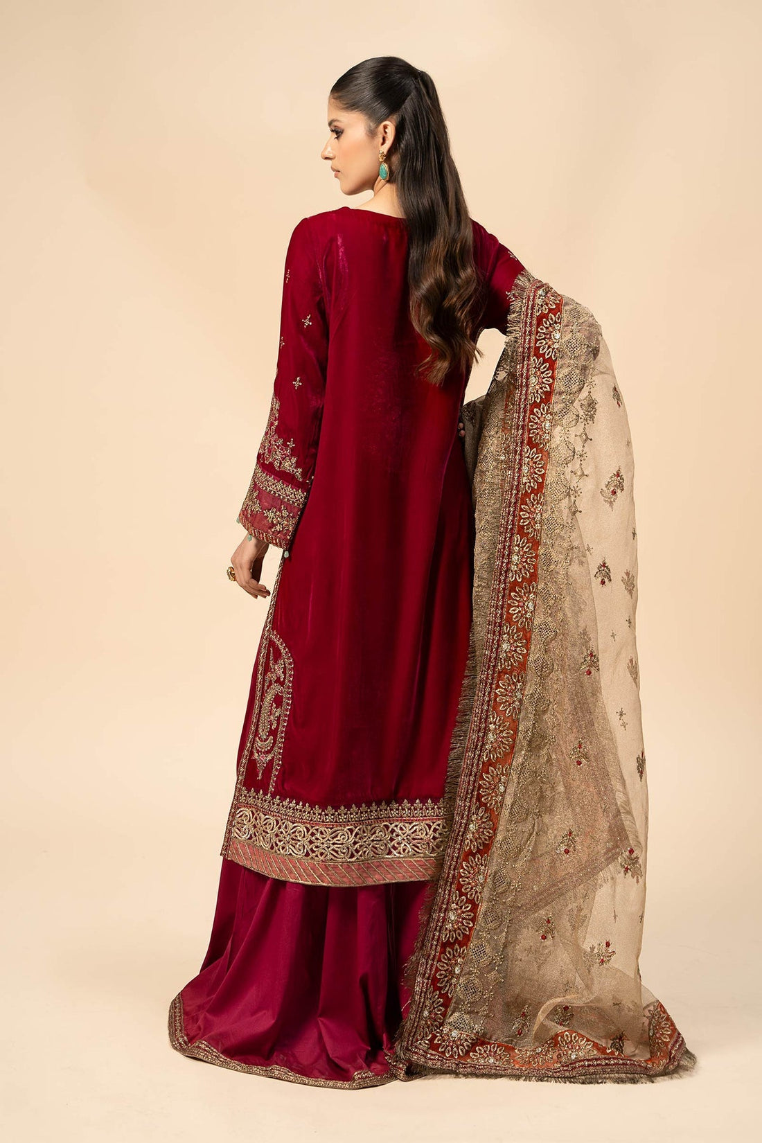 Maria B | Formal Wears | Velvet Suit | SF-W24-29 by Maria B - Designer Dress - Type: Ladies Clothes - Available at Libayah - 100% Original