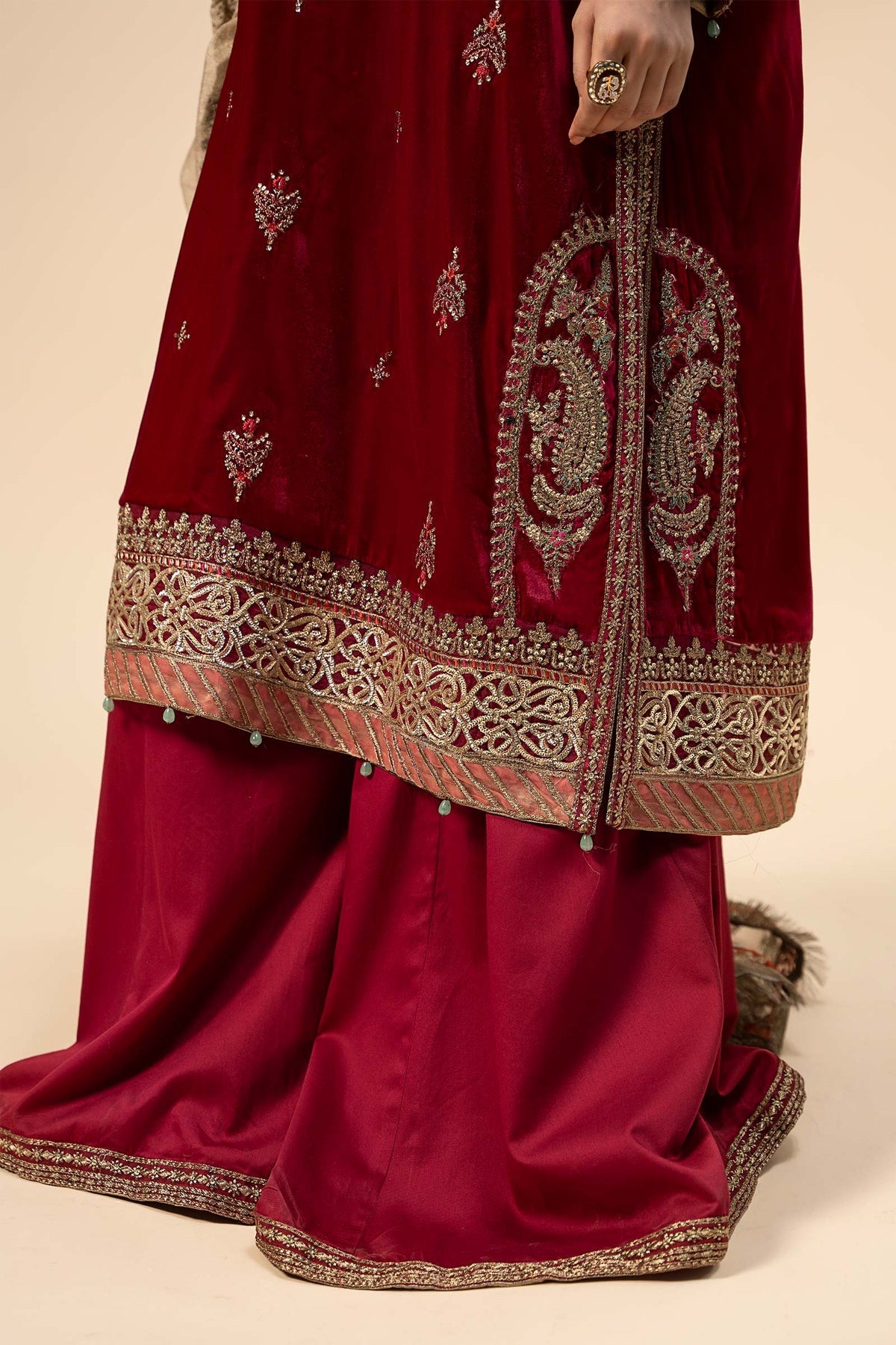 Maria B | Formal Wears | Velvet Suit | SF-W24-29 by Maria B - Designer Dress - Type: Ladies Clothes - Available at Libayah - 100% Original