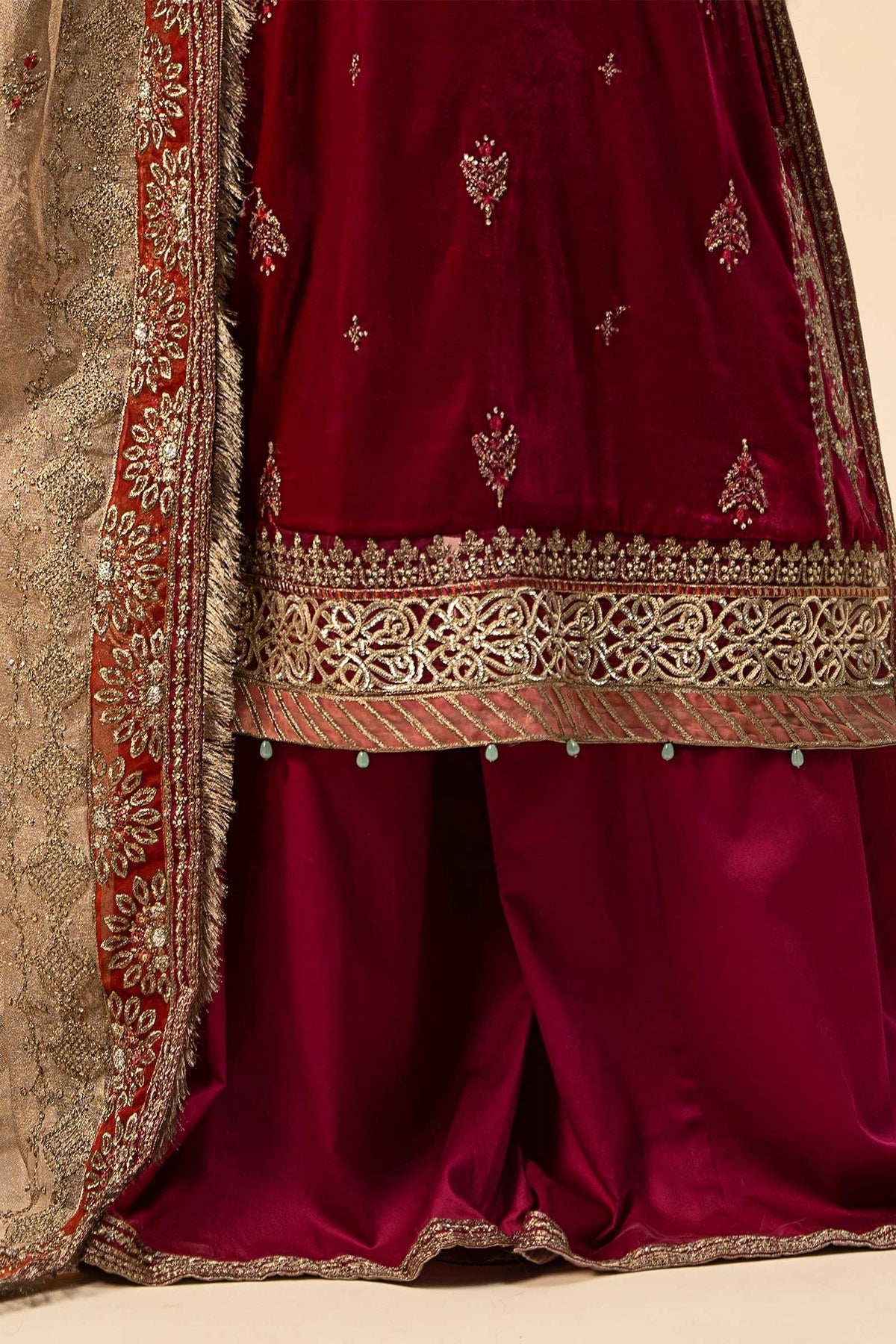 Maria B | Formal Wears | Velvet Suit | SF-W24-29 by Maria B - Designer Dress - Type: Ladies Clothes - Available at Libayah - 100% Original