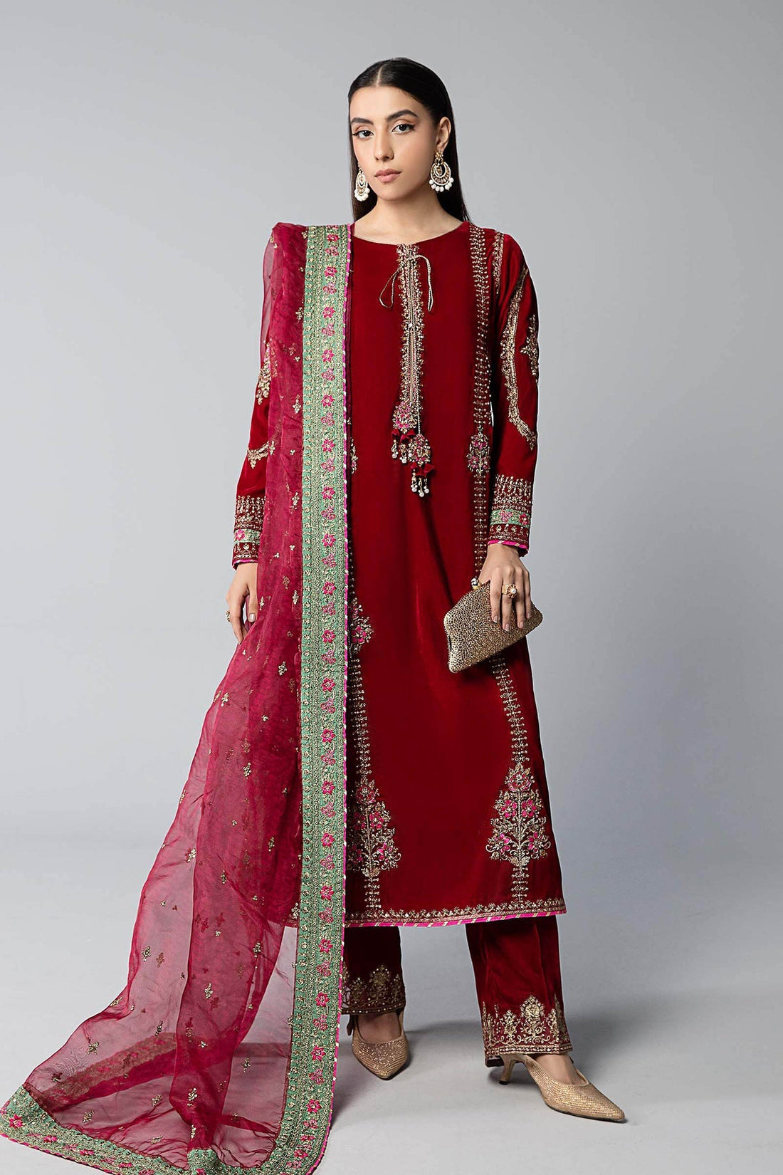 Maria B | Formal Wears | SF-W24-34 by Maria B - Designer Dress - Type: Ladies Clothes - Available at Libayah - 100% Original