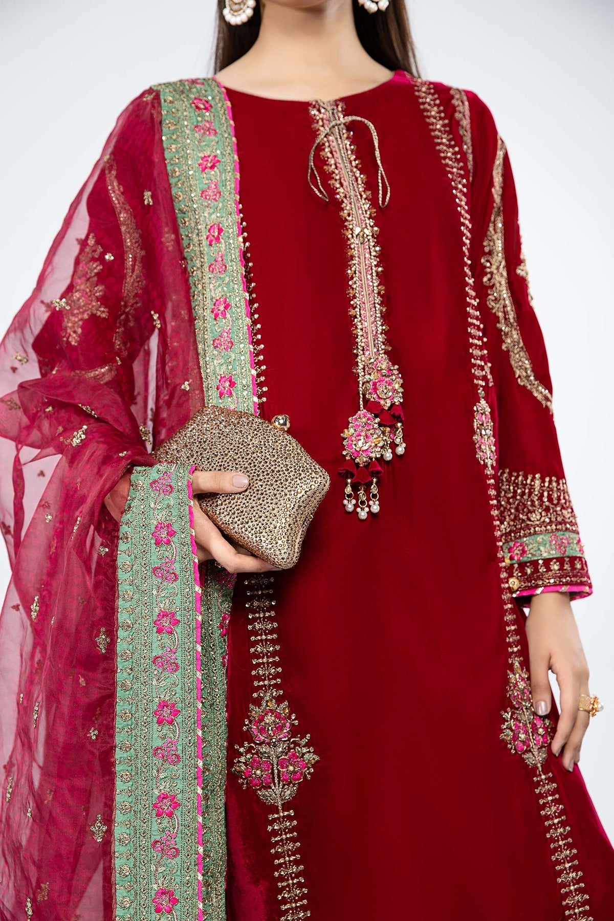 Maria B | Formal Wears | SF-W24-34 by Maria B - Designer Dress - Type: Ladies Clothes - Available at Libayah - 100% Original