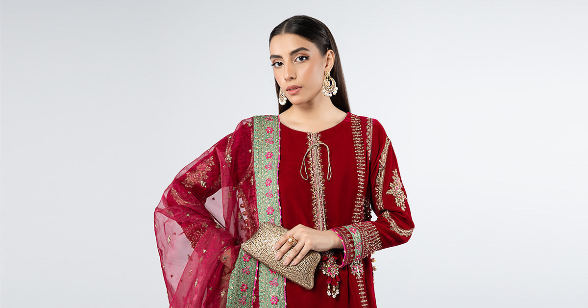 Maria B | Formal Wears | SF-W24-34 by Maria B - Designer Dress - Type: Ladies Clothes - Available at Libayah - 100% Original