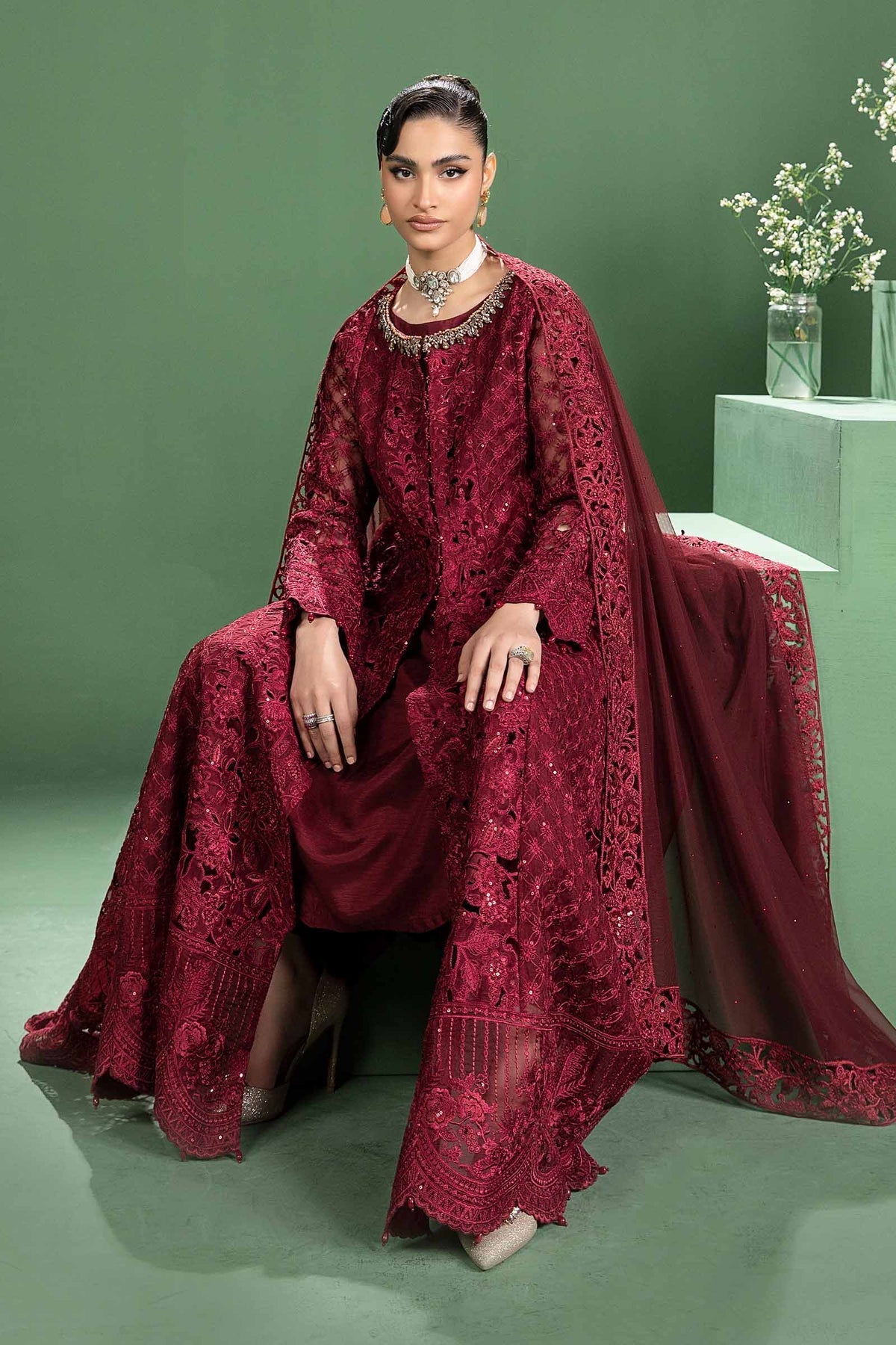 Maria b | Formal Wears | SF-W24-46 by Maria B - Designer Dress - Type: Formal - Available at Libayah - 100% Original