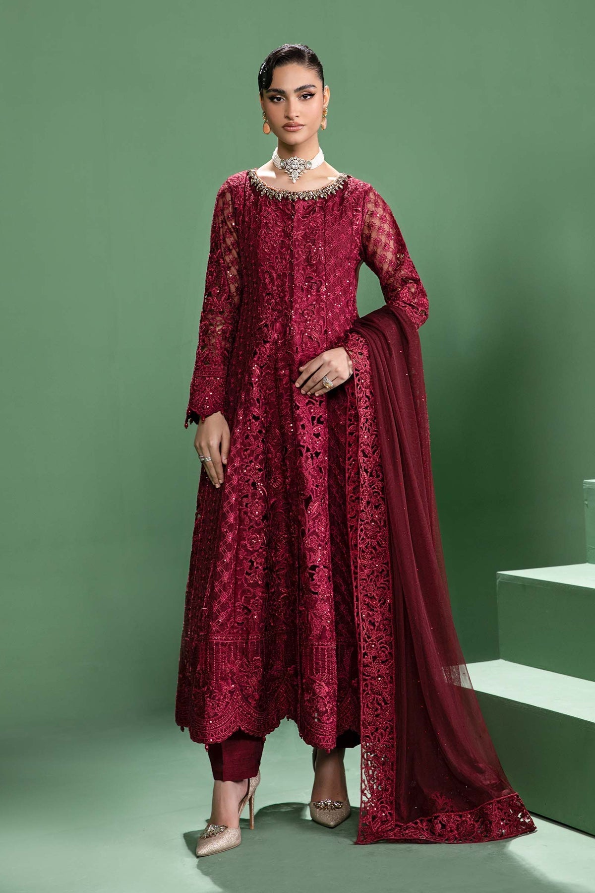 Maria b | Formal Wears | SF-W24-46 by Maria B - Designer Dress - Type: Formal - Available at Libayah - 100% Original