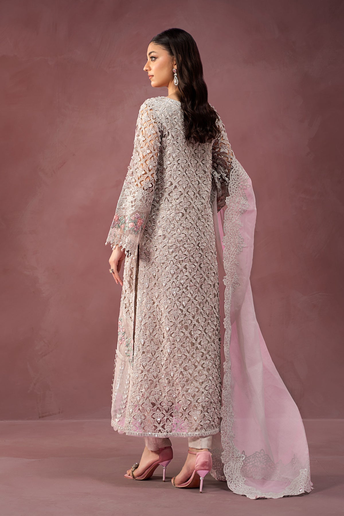 Maria B | Formal Wears | Organza Suit | SF-W24-69 by Maria B - Designer Dress - Type: Ladies Clothes - Available at Libayah - 100% Original