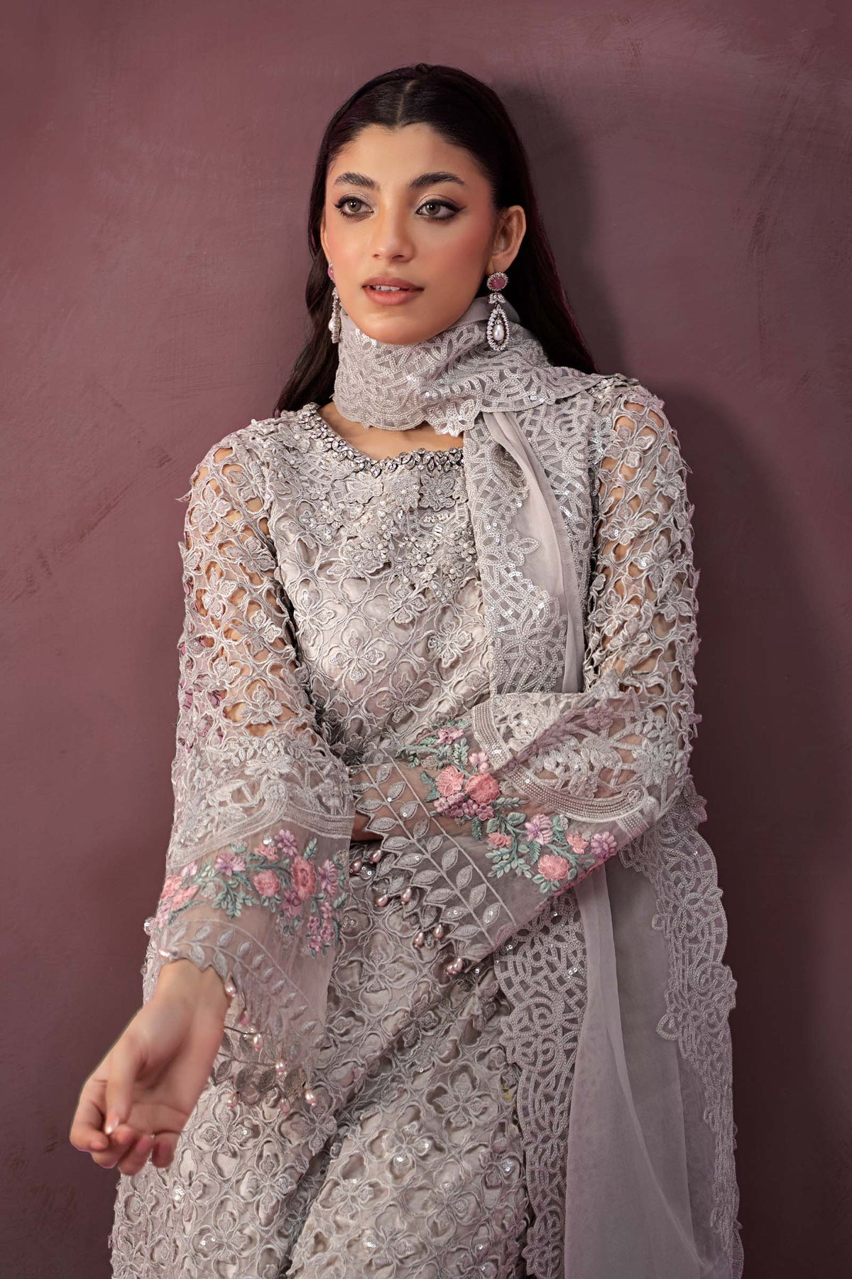 Maria B | Formal Wears | Organza Suit | SF-W24-69 by Maria B - Designer Dress - Type: Ladies Clothes - Available at Libayah - 100% Original
