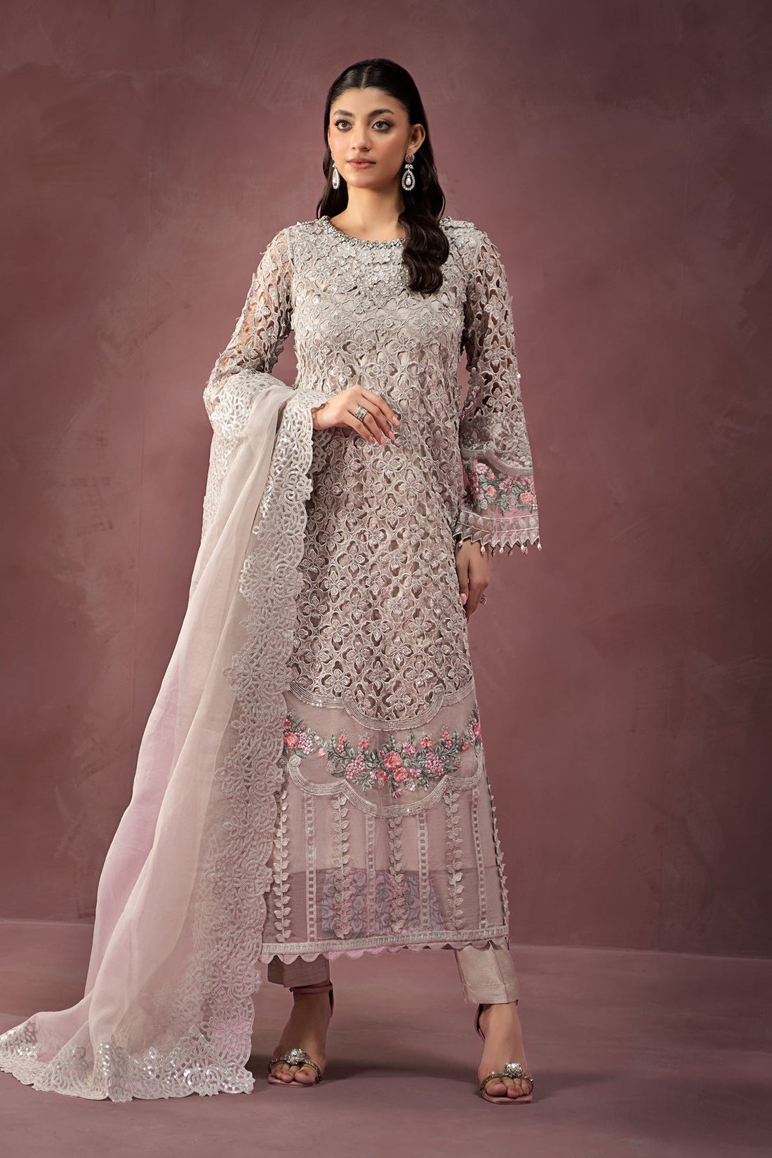 Maria B | Formal Wears | Organza Suit | SF-W24-69 by Maria B - Designer Dress - Type: Ladies Clothes - Available at Libayah - 100% Original